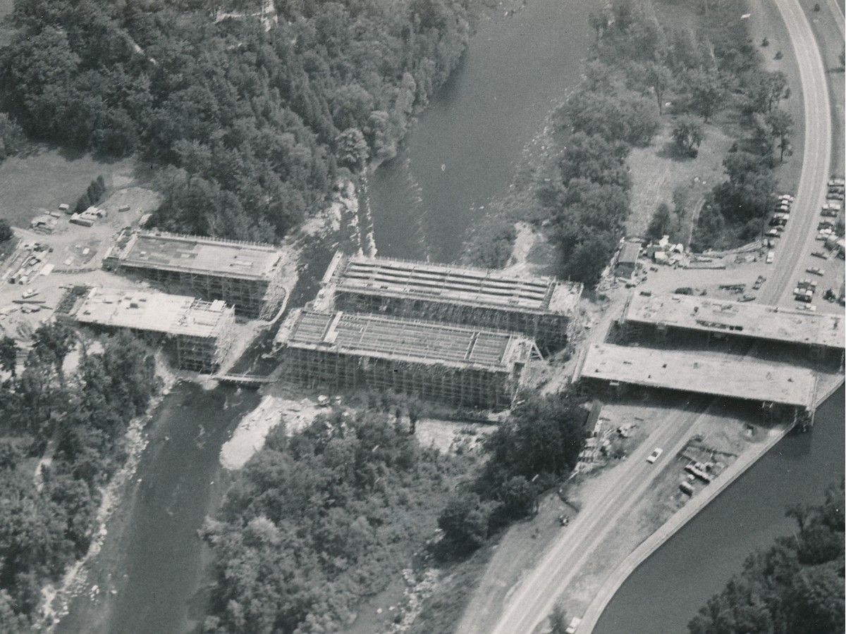 Aerial photo before the collapse