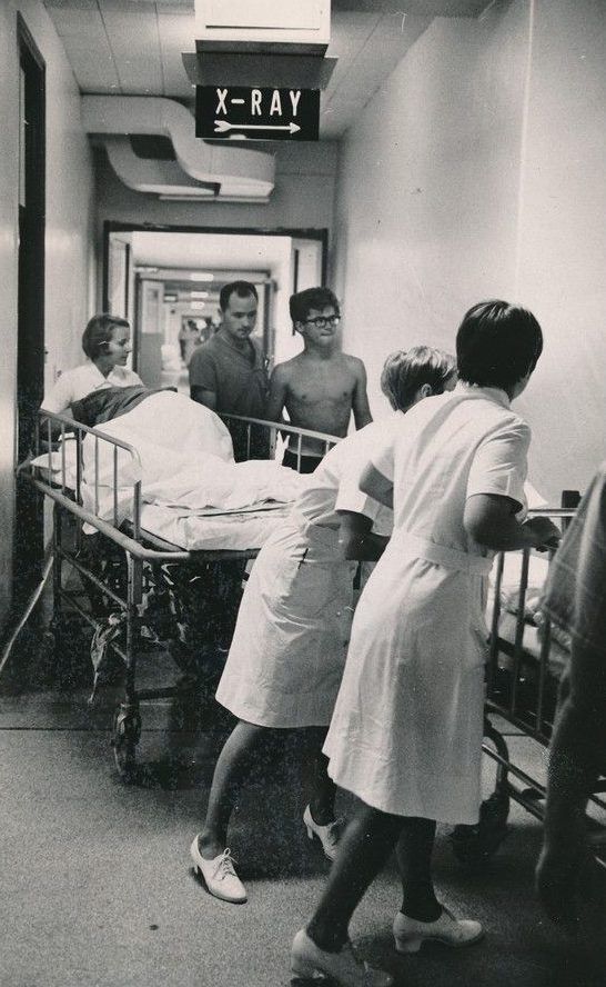 Staff at the Civic Hospital tend to the workers injured