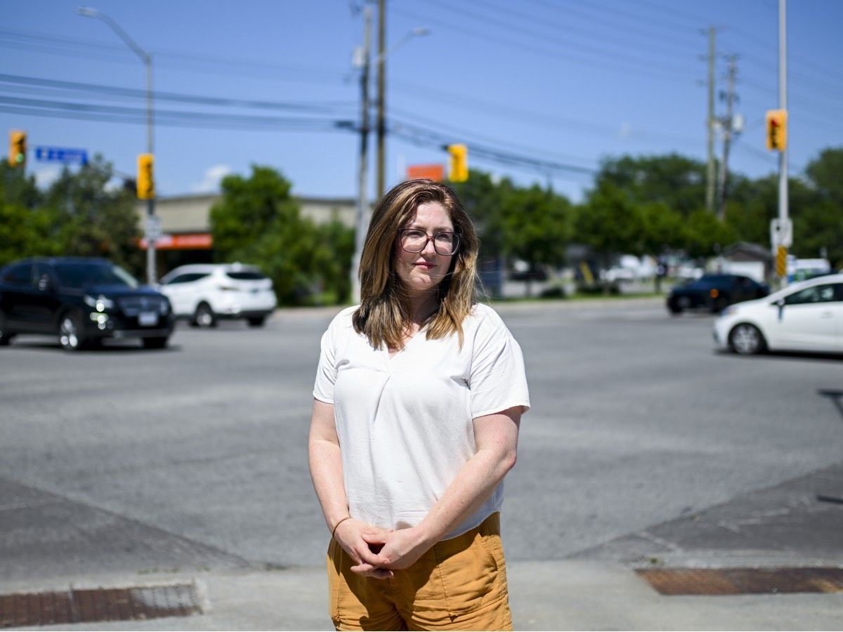 Orléans resident Catherine Luxton at the intersection of St. Joseph Blvd., and Orléans Blvd., on Aug. 5, 2026. Orléans resident Catherine Luxton at the intersection of St. Joseph Blvd., and Orléans Blvd., on Aug. 5, 2026.