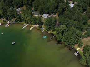 An overhead view of the homes