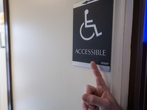 Accessibility sign on Bank Street