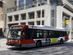 OC Transpo bus in downtown Ottawa in a file photo.