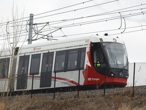 An OC Transpo LRT train is seen in a file photo.