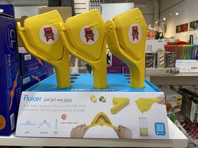 The Australian-designed Fluicer juicer folds flat for storage.