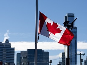 Flag half-mast Wainwright fire victim