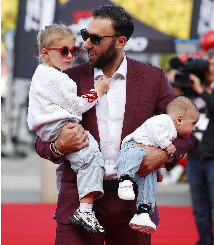 With one child in each arm, Senators winger Michael Amadio arrives at the Canadian Tire Centre on Thursday. With one child in each arm, Senators winger Michael Amadio arrives at the Canadian Tire Centre on Thursday.