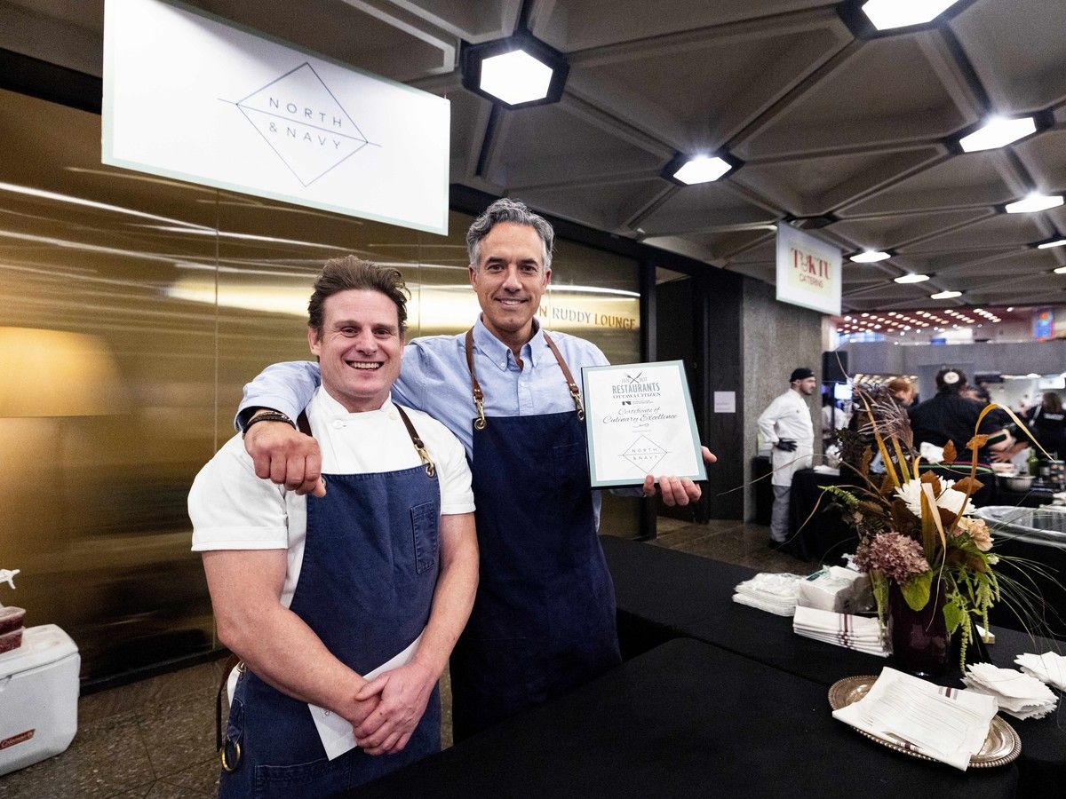 Adam Vettorel and Christopher Schlesak of North & Navy pose for a picture after receiving the Certificate of Culinary Excellence award during the Ottawa Citizen Best Restaurants 2026 at the National Arts Centre on Monday, Oct. 19, 2026. Photo by Spencer Colby/Postmedia Adam Vettorel and Christopher Schlesak of North & Navy pose for a picture after receiving the Certificate of Culinary Excellence award during the Ottawa Citizen Best Restaurants 2026 at the National Arts Centre on Monday, Oct. 19, 2026. Photo by Spencer Colby/Postmedia