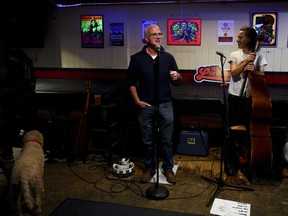 Mayoral candidate Jeff Leiper speaks during an event at the Dominion Tavern in the ByWard Market on Wednesday.
