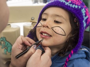 Jacqueline Akpalialuk, 4, gets her face painted on Inuit Day. There are 1,280 Inuit in Ottawa-Gatineau, says Statistics Canada.
