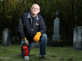 Ken Conway, 73, has been the volunteer gravekeeper for Landon Cemetery, just outside Fitzroy Harbour, for almost 20 years.