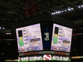 Senators fans made a polite attempt to make some noise for Amazon at a game at the Canadian Tire Centre.