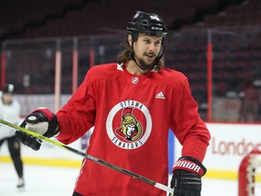 Erik Karlsson of the Ottawa Senators during morning practice at Canadian Tire Centre in Ottawa, October 17, 2017.  (Jean Levac/Postmedia)