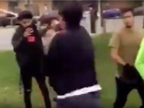 A group of high school students has been suspended following a brawl that broke out in a public park near St. Pius X High School on Monday afternoon. A video of the altercation circulated on social media before it was removed Tuesday, showing dozens of students circling several male students as they begin throwing punches.