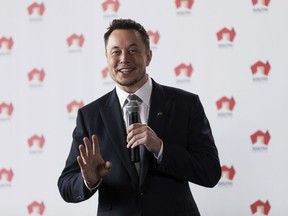 Tesla CEO Elon Musk talks about the development of the worlds biggest lithium-ion battery in Adelaide, Australia, Friday, July 7, 2017.