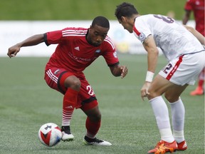 Ottawa Fury FC's Jamar Dixon, left, the team's player of the year in 2017, will be back for the 2018 season.