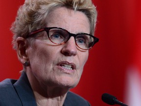 Ontario Premier Kathleen Wynne speaks at the closing news conference at the First Ministers meeting in Ottawa on Tuesday, Oct.3, 2017.