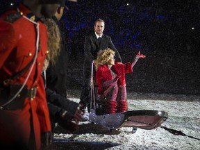 Canadian singer-songwriter Shania Twain performed at the halftime show at the 2017 Grey Cup at TD Place between the Calgary Stampeders and Toronto Argonauts. Twain made a very Canadian entrance on a dog sled.   Ashley Fraser/Postmedia
