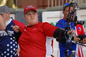 Alexandra Paquette held the lead for most of the first 10 rounds at the at the world youth archery championships. (ROBIN HORLOCK PHOTO)