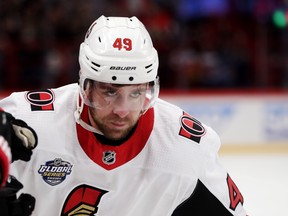 Christopher DiDomenico during the 2017 SAP NHL Global Series match between Ottawa Senators and Colorado Avalanche in Stockholm, Sweden.