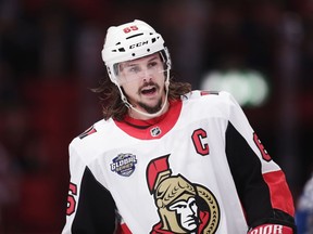 2017 SAP NHL Global Series - Ottawa Senators v Colorado Avalanche

STOCKHOLM, SWEDEN - NOVEMBER 10: Erik Karlsson #65 of Ottawa Senators during the 2017 SAP NHL Global Series match between Ottawa Senators and Colorado Avalanche at Ericsson Globe on November 10, 2017 in Stockholm, Sweden. (Photo by Nils Petter Nilsson/Ombrello/Getty Images)
Nils Petter Nilsson/Ombrello, Getty Images