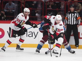 2017 SAP NHL Global Series - Ottawa Senators v Colorado Avalanche

STOCKHOLM, SWEDEN - NOVEMBER 10: Matt Duchene #95 of Ottawa Senators during the 2017 SAP NHL Global Series match between Ottawa Senators and Colorado Avalanche at Ericsson Globe on November 10, 2017 in Stockholm, . (Photo by Nils Petter Nilsson/Ombrello/Getty Images)
Nils Petter Nilsson/Ombrello, Getty Images