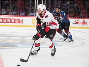 Forward Zack Smith dislocated a thumb during one of the Senators games against the Avalanche in Sweden. He may be able to return to the lineup this week. Nils Petter Nilsson/Ombrello/Getty Images