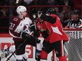 2017 SAP NHL Global Series - Colorado Avalanche v Ottawa Senators

STOCKHOLM, SWEDEN - NOVEMBER 11: J.T. Compher #37 of Colorado Avalanche in an argument with Chris Wideman #6 of Ottawa Senators during the 2017 SAP NHL Global Series match between Colorado Avalanche and Ottawa Senators at Ericsson Globe on November 11, 2017 in Stockholm, Sweden. (Photo by Nils Petter Nilsson/Ombrello/Getty Images)
Nils Petter Nilsson/Ombrello, Getty Images