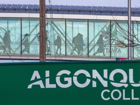 Students returned to class at Algonquin College on Woodroffe Ave on Tuesday following a five  week long strike by faculty and a back to work order passed on the weekend from the province.