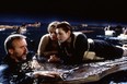 James Cameron, Leonardo DiCaprio and Kate Winslet on the set of Titanic. (20th Century Fox)