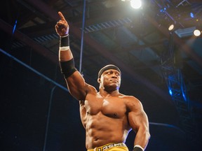 In 2007, Bobby Lashley, shown here, took part in a wrestling story line with eventual U.S. President Donald Trump.