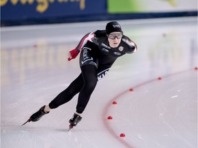 Ottawa's Ivanie Blondin in action during the women's 5,000-metre event of the speed skating World Cup at Stravanger, Norway, on Sunday.Carina Johansen/NTB Scanpix via AP