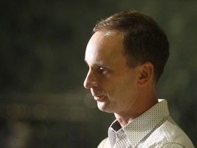 Drew Dobson, founder of SOS Vanier during final submissions to the Planning Committee on the proposed Salvation Army shelter in Vanier at City Hall on Friday evening.  Tony Caldwell/Postmedia