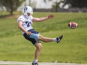 Toronto Argonauts kicker Lirim Hajrullahu, seen here practising earlier this season, says he has had big moments in Ottawa in the past and is hoping for another one today. Ernest Doroszuk/Postmedia Network