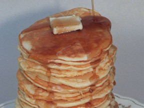 Maple syrup is popular to pour on pancakes.