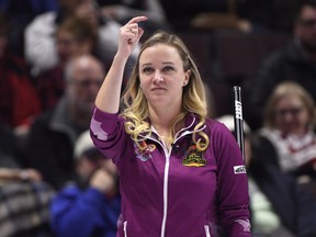 Skip Chelsea Carey and her team had the day off before Sunday's final. (THE CANADIAN PRESS)
