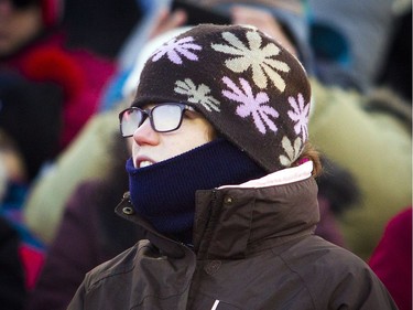 Fans were well bundled during the outdoor game of the Gatineau Olympiques against the Ottawa 67's at TD Place Sunday December 17, 2017.   Ashley Fraser/Postmedia