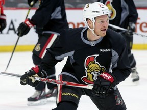 Newly retired Chris Neil was on the ice, preparing for the game on the Hill.