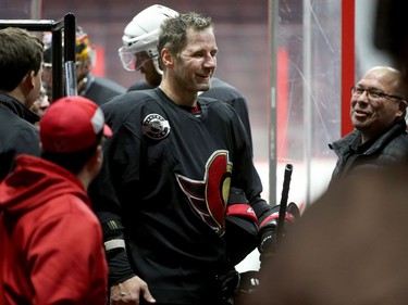 Radek Bond laughs it up at the rink.