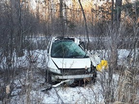 A vehicle hit a tree along Highway 417 near Boundary Road.