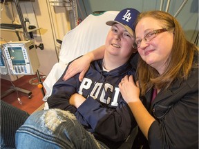 Jackie Ritz and her son Austin ritz, 18, who is at CHEO for chemotherapy, will benefit mightily from the province's new OHIP+ drug coverage, which comes into effect in January .