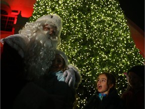 Santa Clause was a popular man during the lighting of the Christmas Tree at TD Place in Ottawa, November 30, 2017. Photo by Jean Levac Assignment