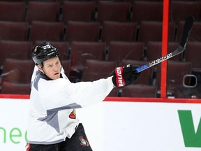 Chris Neil of the Ottawa Senators during practice at Canadian Tire Centre in Ottawa, December 13, 2016.