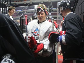 Patrick Lalime was all smiles as he came off the rink. Ottawa Senators alumni took to the ice on Parliament Hill on Dec. 14, 2017