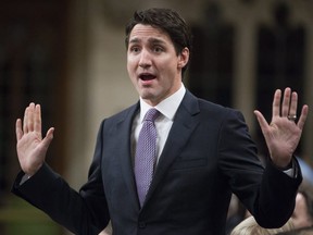 Prime Minister Justin Trudeau responds to a question during Question Period in the House of Commons in Ottawa on Thursday, Nov. 30, 2017.