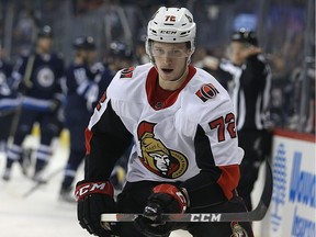 Thomas Chabot got back into the lineup against the Rangers after another young defenceman, Ben Harpur, was sent to the AHL team. Coach Guy 
Boucher said neither player is ready for full-time NHL employment.