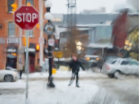 A windshield obscures life in the Byward Market.