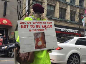 Anti-abortion protestors outside the Morgentaler Clinic on Bank Street.