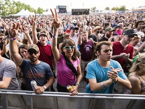 Fans cheers as the Sam Roberts Band performs during the opening night of the 2017 Ottawa Bluesfest. Darren Brown/Postmedia