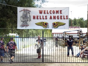 A handful of Hells Angels bikers were outside the clubhouse in Carlsbad Springs in this file photo taken July 24, 2016.  Postmedia files