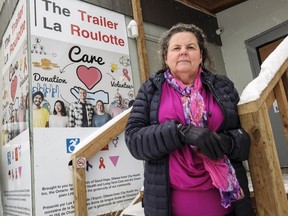 Wendy Muckle, executive director of Ottawa Inner City Health, poses for a photo at the safe injection trailer beside the Shepherds of Good Hope on King Edward. January 8,2018. Errol McGihon/Postmedia